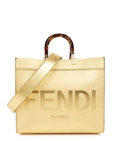 gold fendi tote|fendi tote vintage.